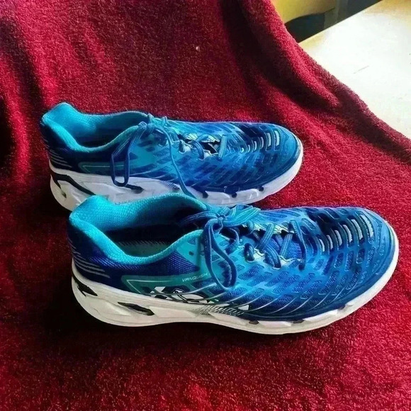 Mens Sz 9 HOKA Vanquish 3 Road Running Shoes - Medieval Blue / Blue - Picture 3 of 9